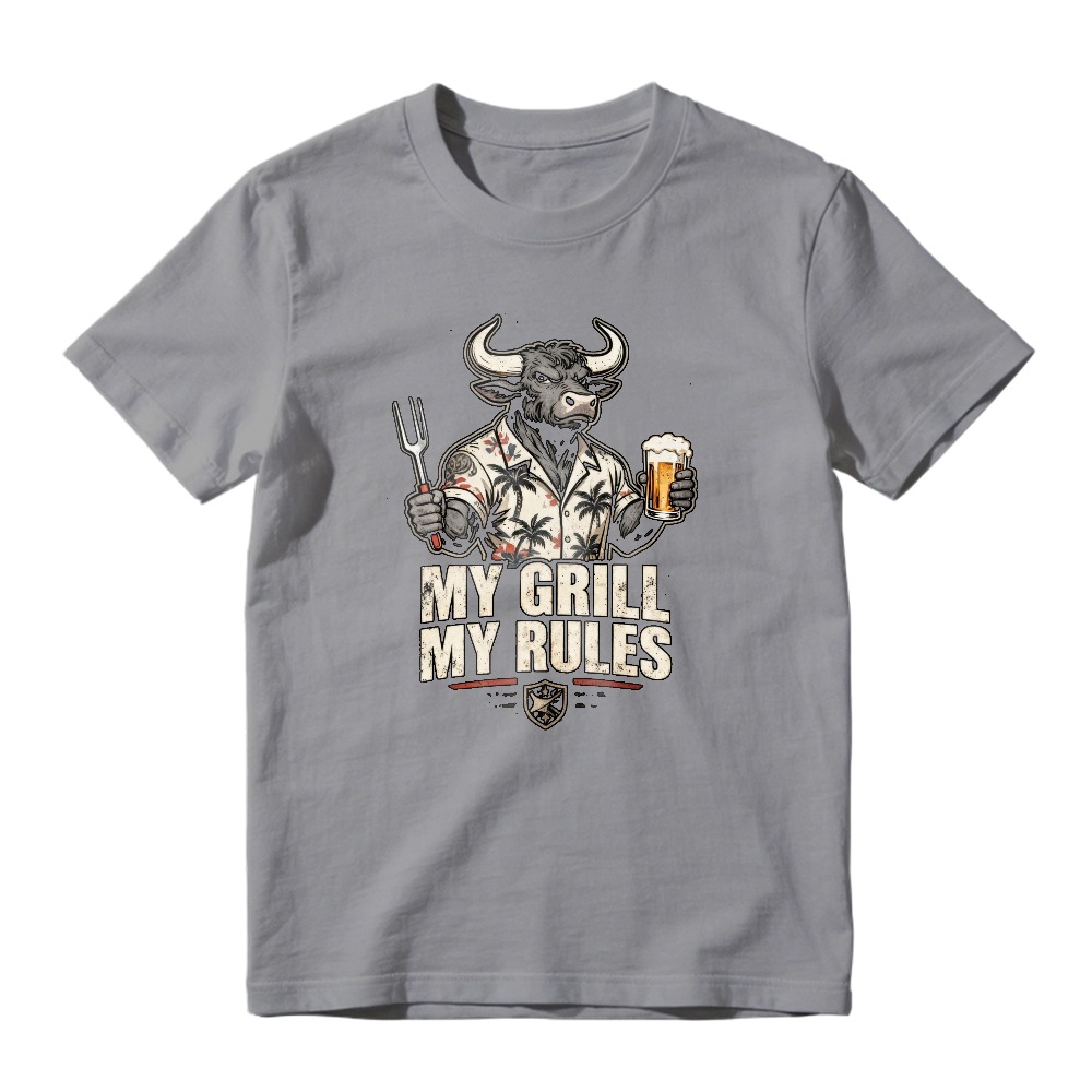 Bull With Fork And Beer My Grill My Rules Unisex Classic T-shirt
