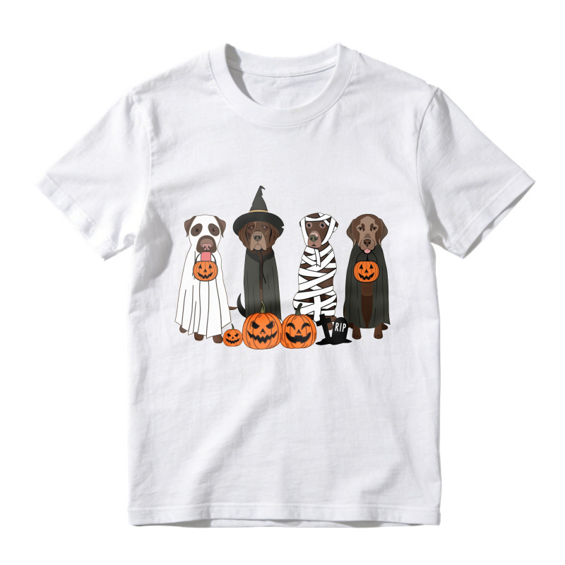 Halloween Dogs In Costumes With Pumpkins, Unisex Classic T-shirt