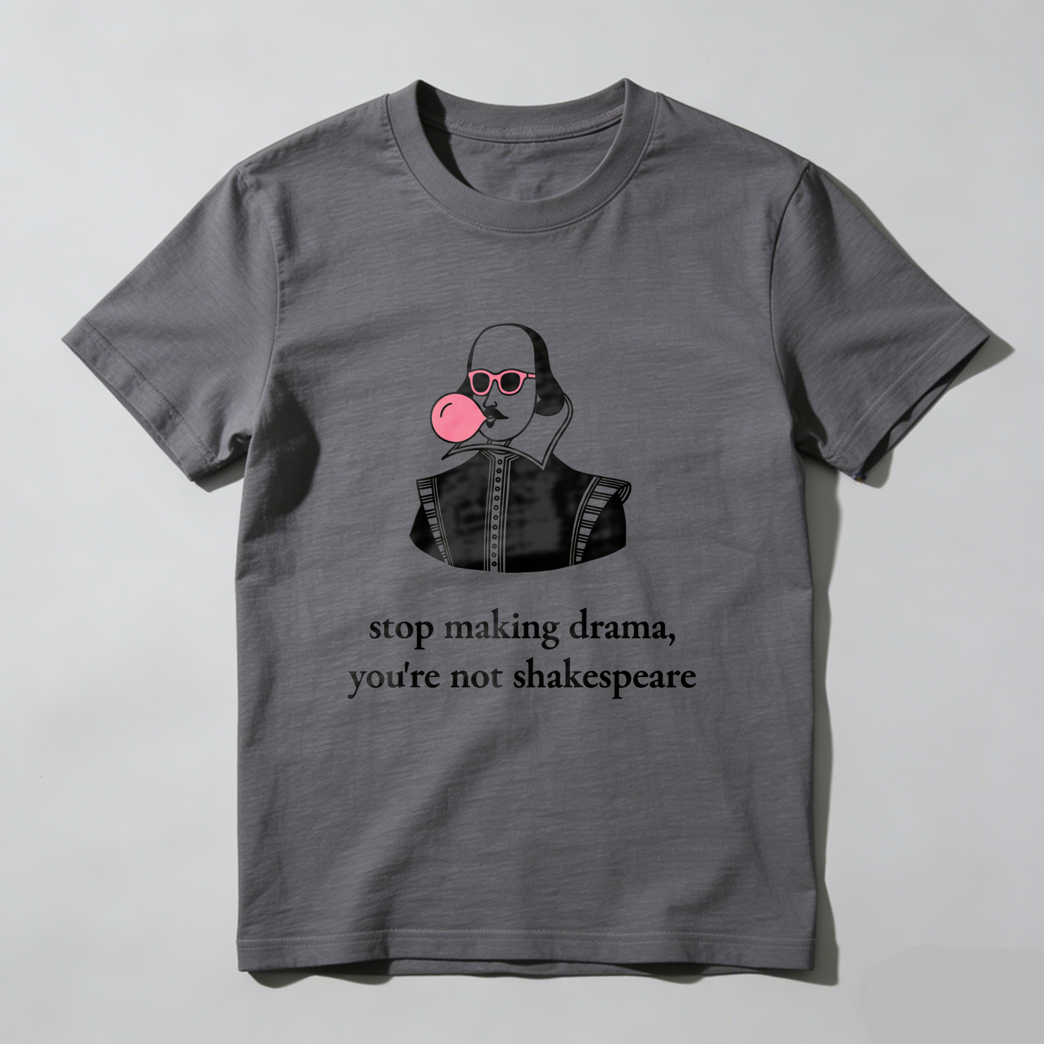 Wardrobecart Shakespeare With Pink Bubblegum And Sunglasses Tshirt