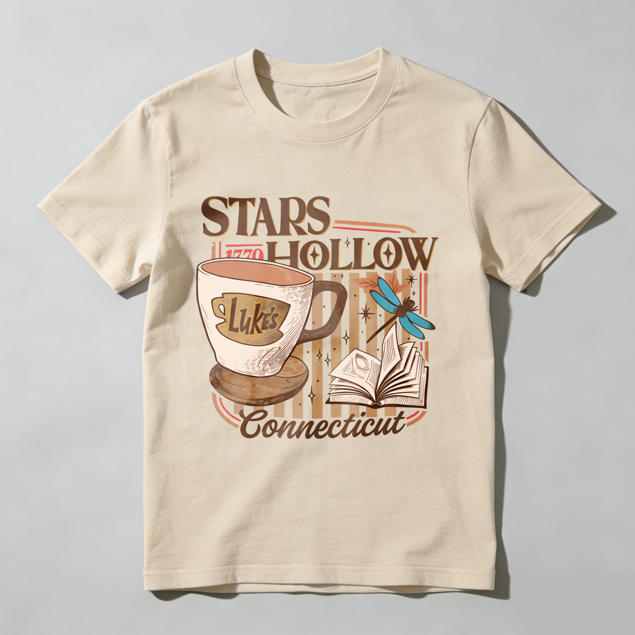 Wardrobecart Stars Hollow Luke's Diner Book Dragonfly Connecticut Tshirt