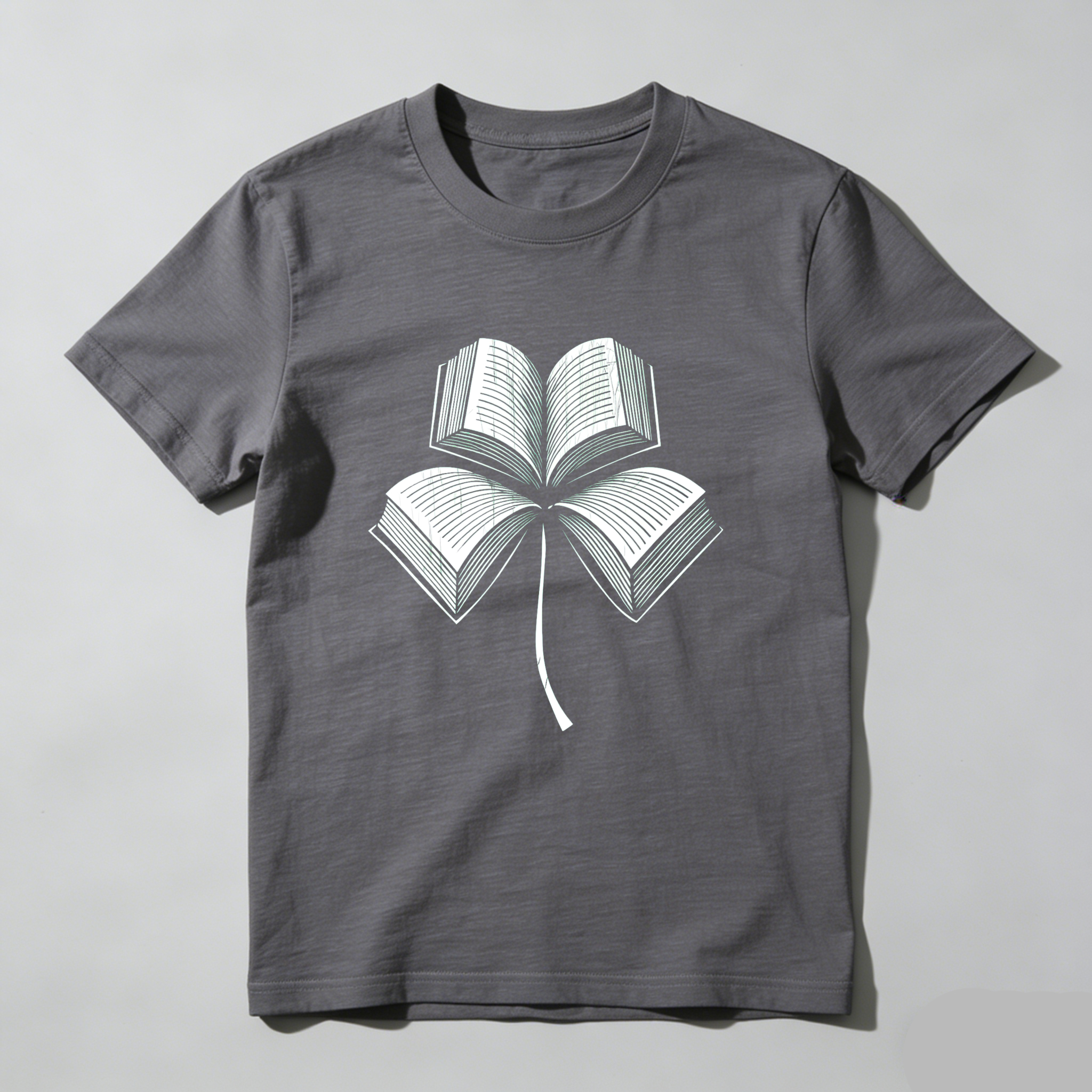 Wardrobecart Book Pages Form Clover Shape tshirt