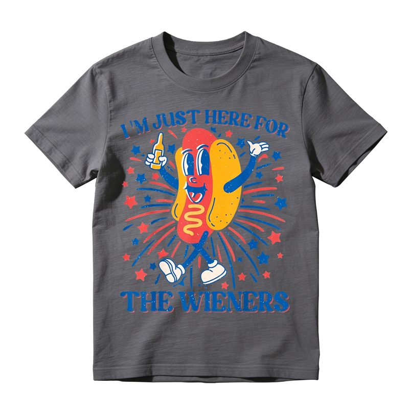 Hot Dog I'm Just Here for The Wieners 4th of July T-Shirt
