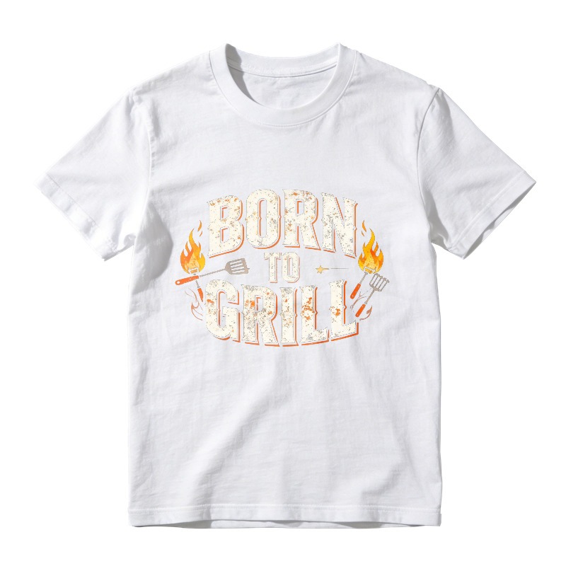 Born To Grill With Fire And Spatula Graphic Unisex Classic T-shirt