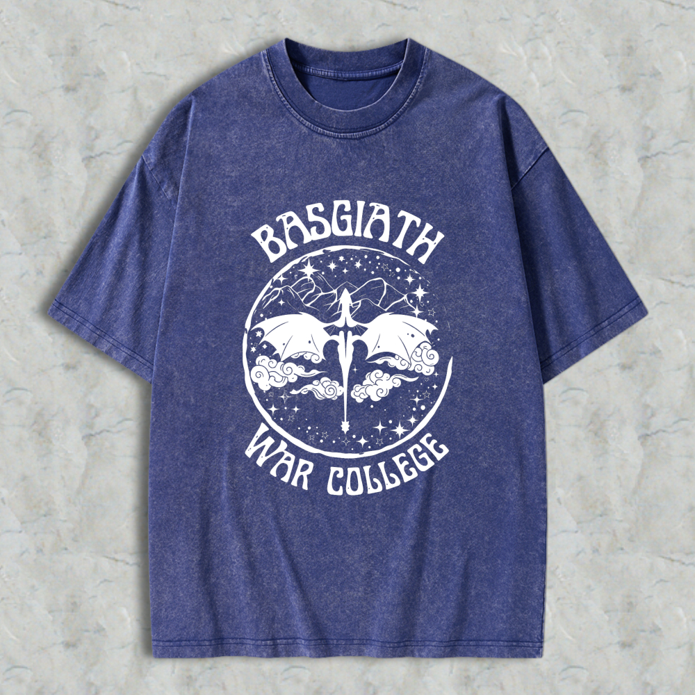 Wardrobecart Basgiath War College Dragon And Sword Emblem Unisex Washed T-shirt