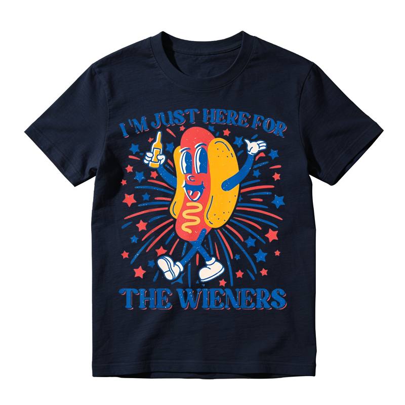 Hot Dog I'm Just Here for The Wieners 4th of July T-Shirt