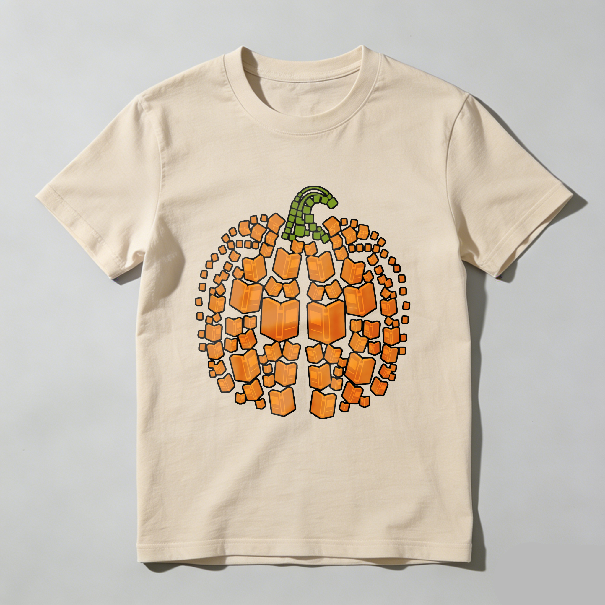 Wardrobecart Pumpkin Made Of Open Books Pattern Tshirt