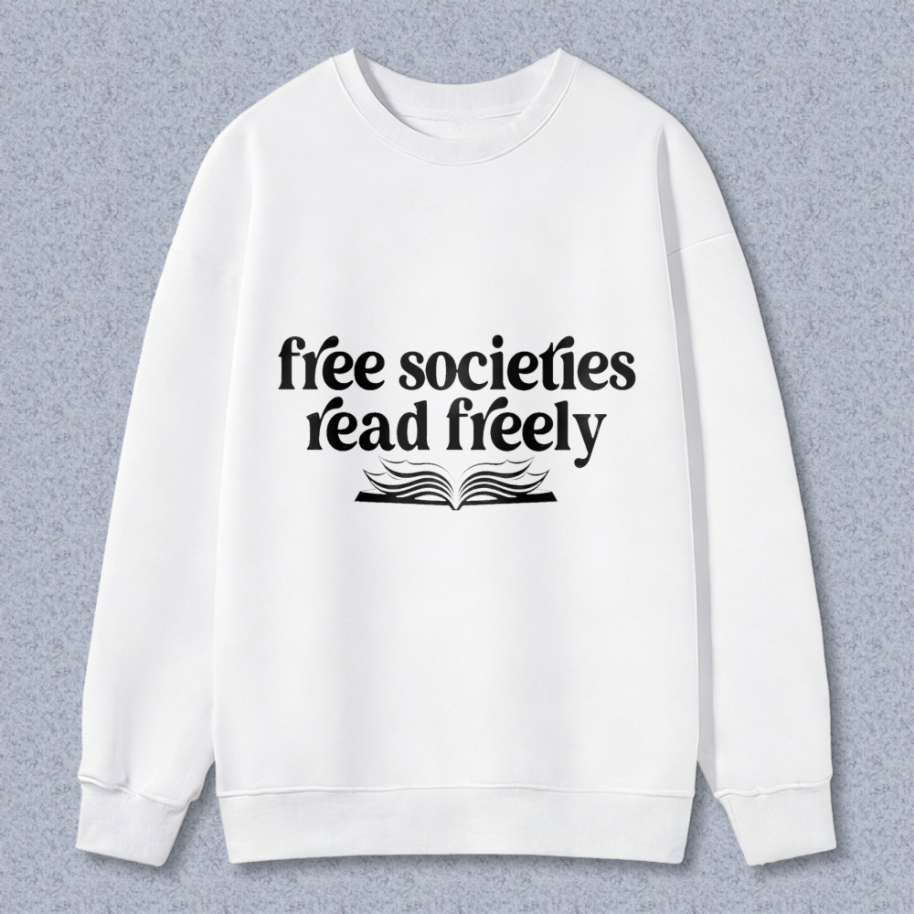 Wardrobecart Free Societies Read Freely Book Design Unisex Classic Sweatshirt