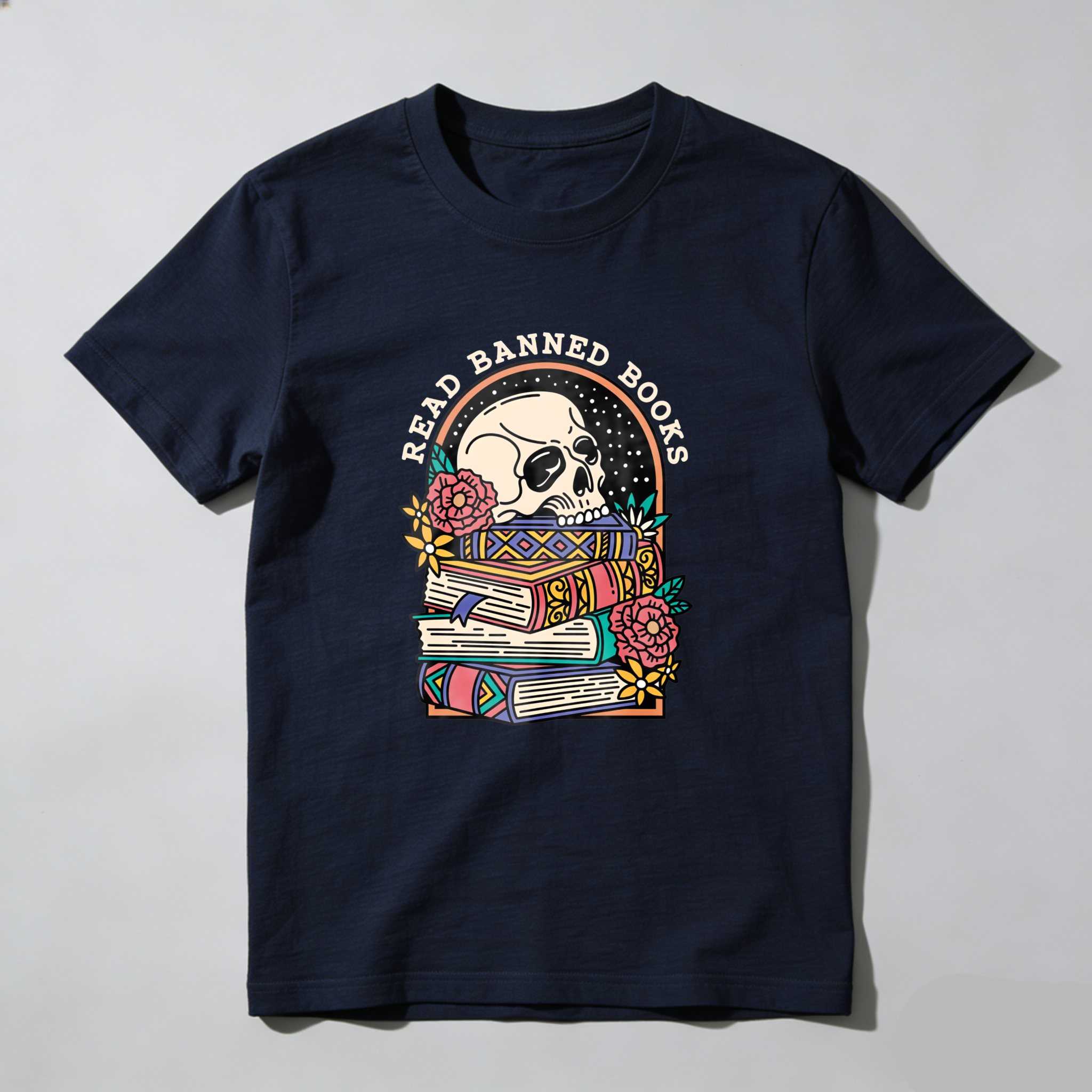 Wardrobecart Read Banned Books Skull And Books Tshirt