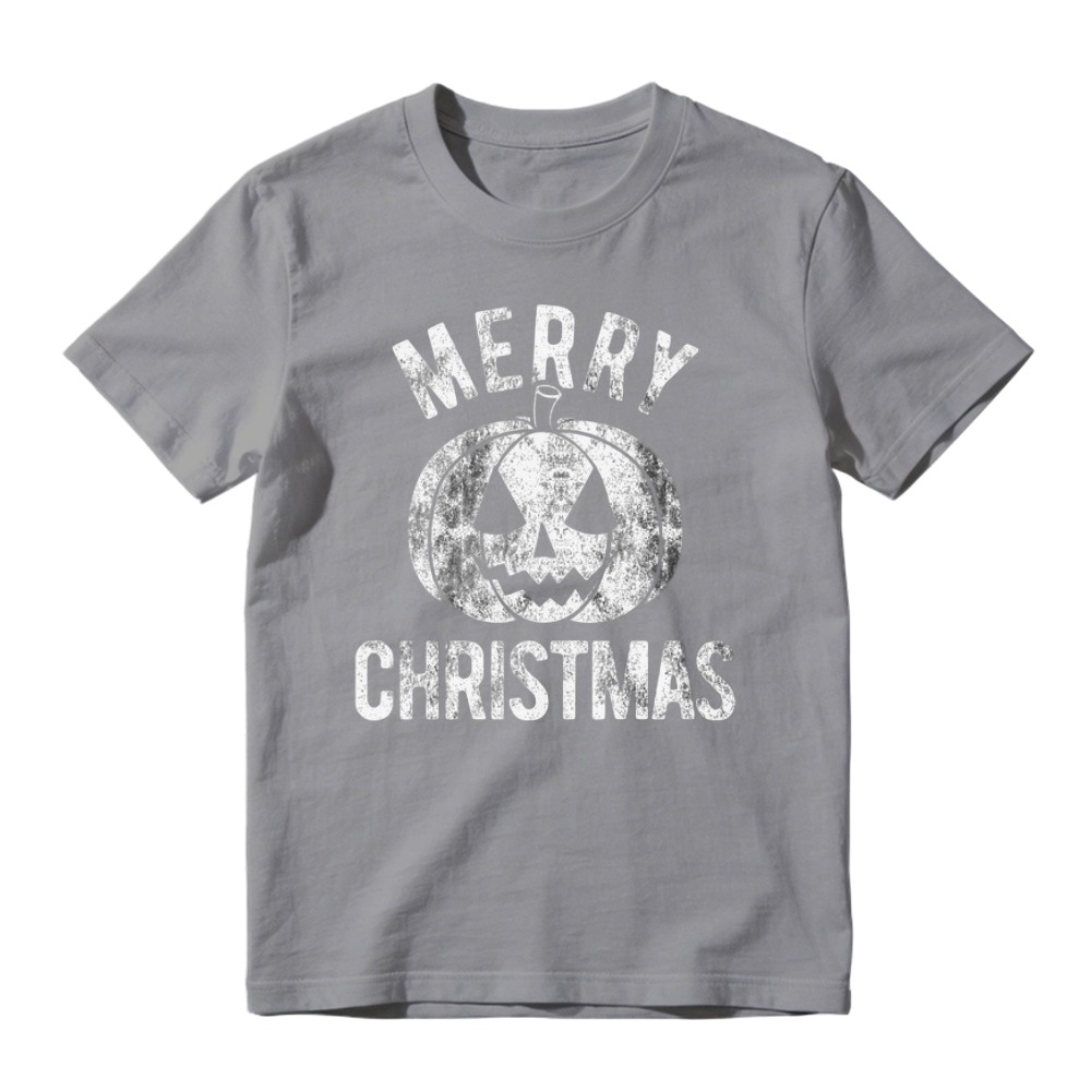 Merry Christmas Pumpkin Jack O Lantern Funny Holiday Graphic T-shirt