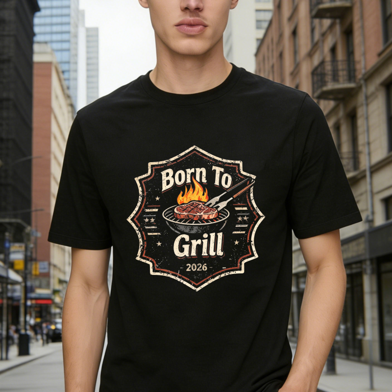 Born To Grill 2026 Barbecue Flame Steak Unisex Classic T-shirt