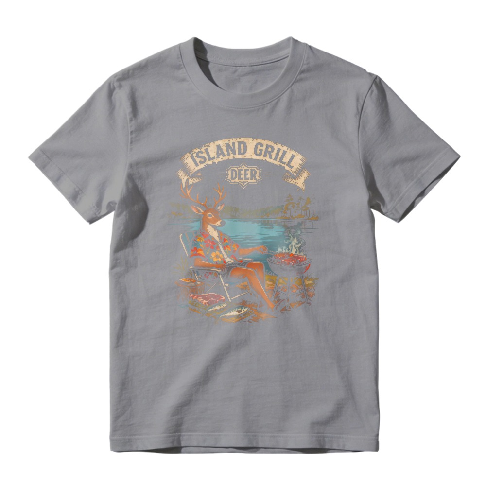 Island Grill Deer Camping Scene Unisex Classic T-shirt