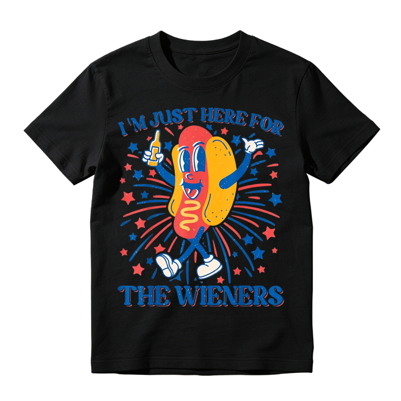 Hot Dog I'm Just Here for The Wieners 4th of July T-Shirt