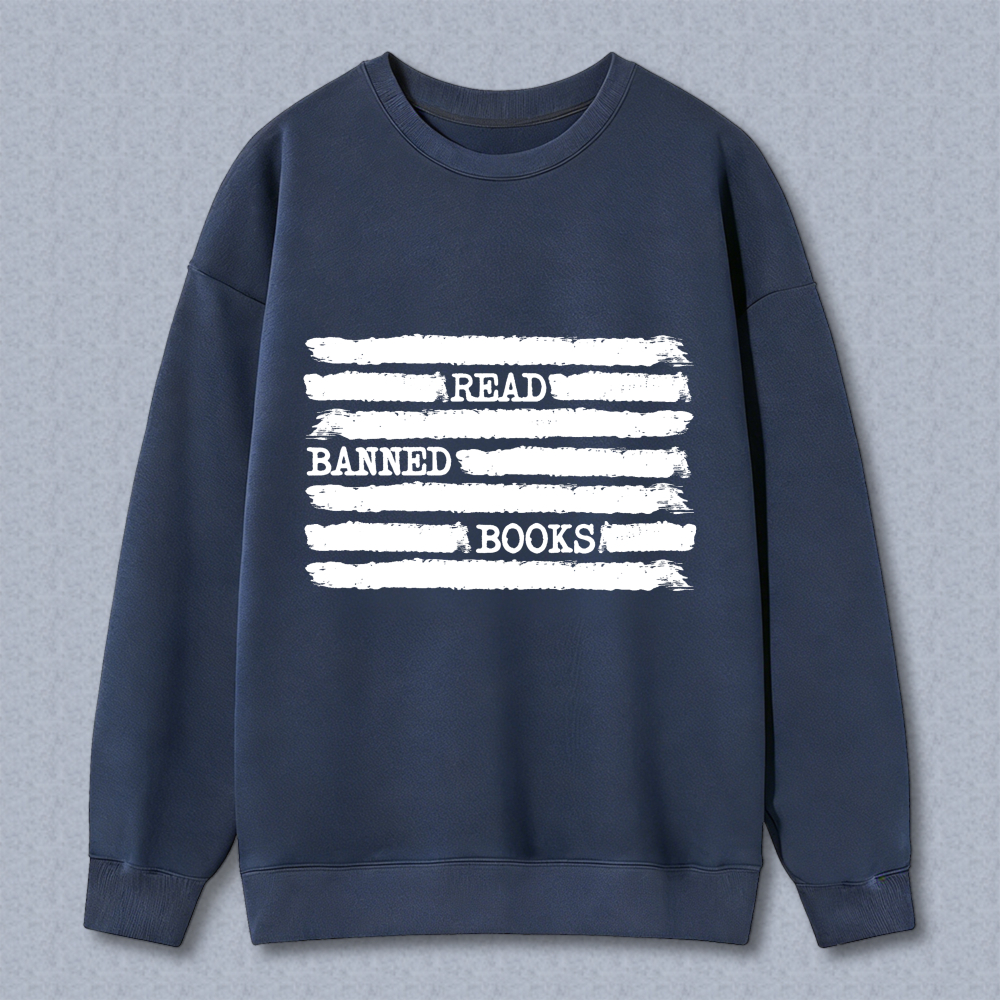 Wardrobecart Read Banned Books Pattern Unisex Classic Sweatshirt
