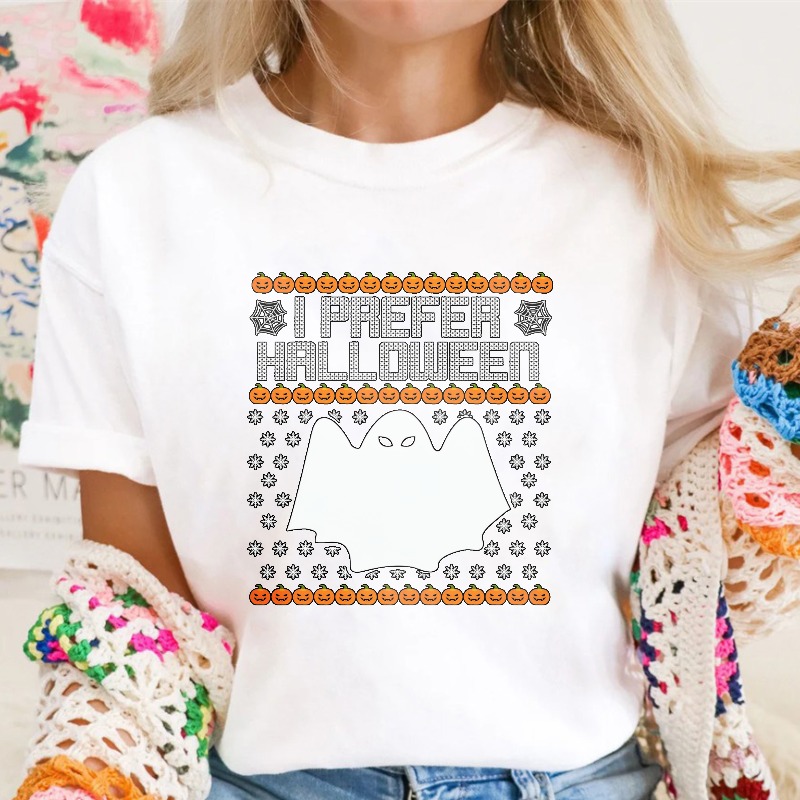 I Prefer Halloween Ghost Pumpkin Pattern Unisex Classic T-shirt