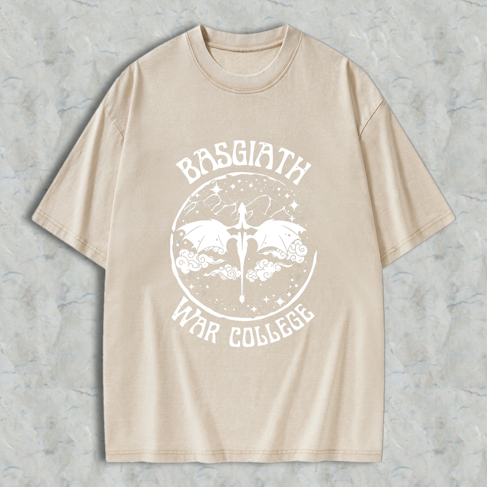 Wardrobecart Basgiath War College Dragon And Sword Emblem Unisex Washed T-shirt