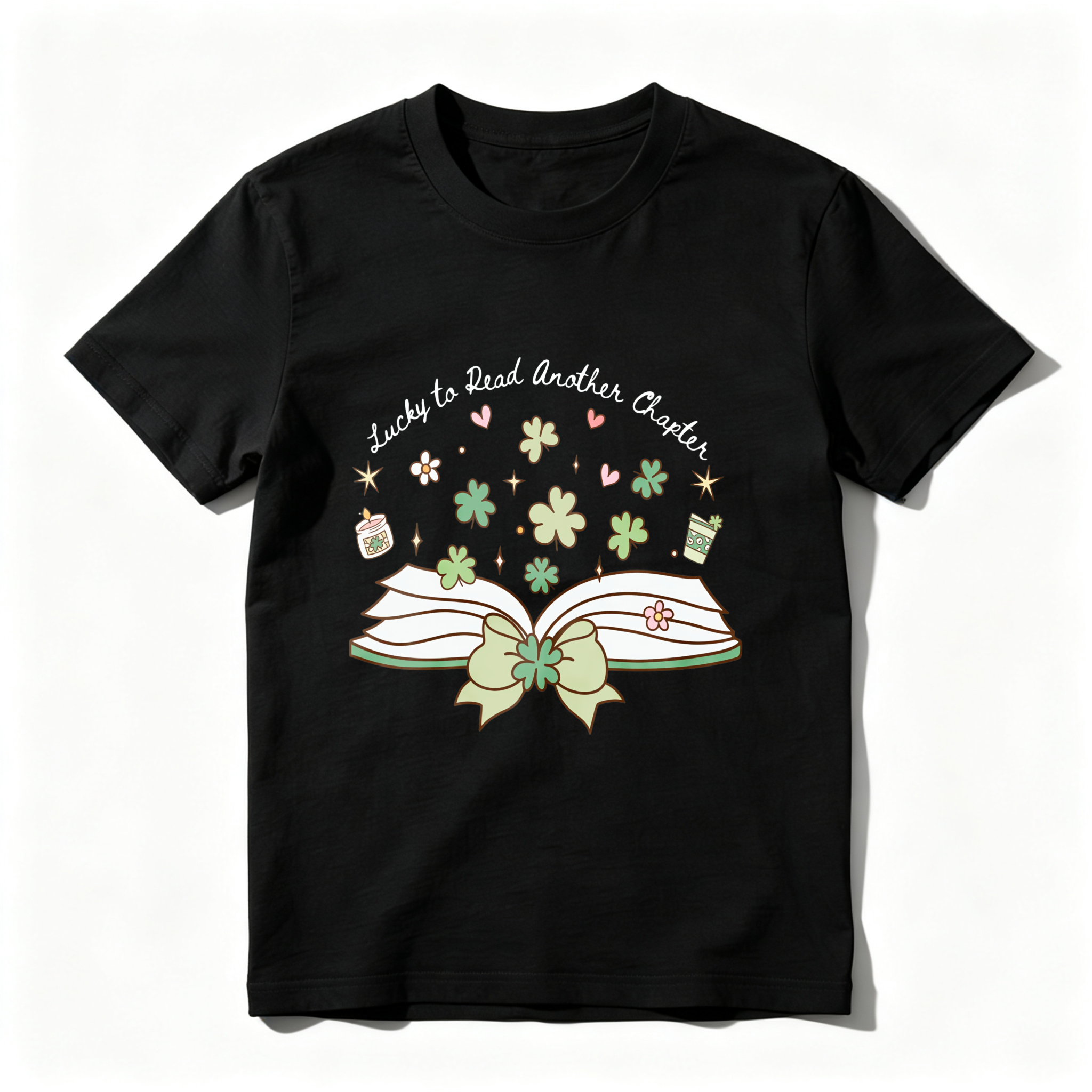 WardrobecartOpen Book With Flowers And Stars tshirt