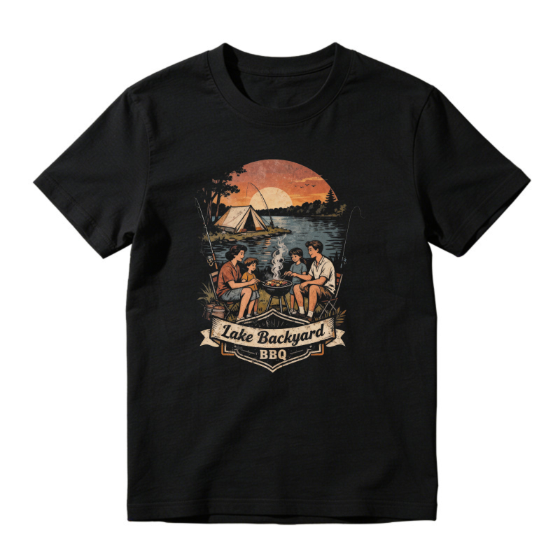 Lake Backyard Bbq Camping Sunset Unisex Classic T-shirt
