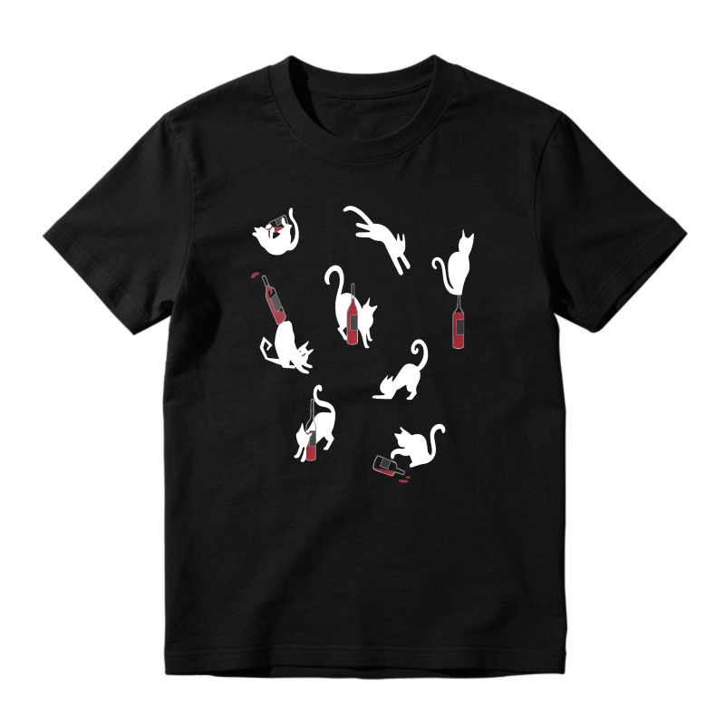 White Cats Playing With Red Nail Polish Bottles, Unisex Classic T-shirt