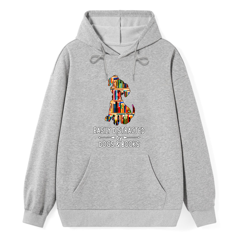 Wardrobecart Dog Made Of Books Easily Distracted By Dogs And Books Unisex Classic Hoodie