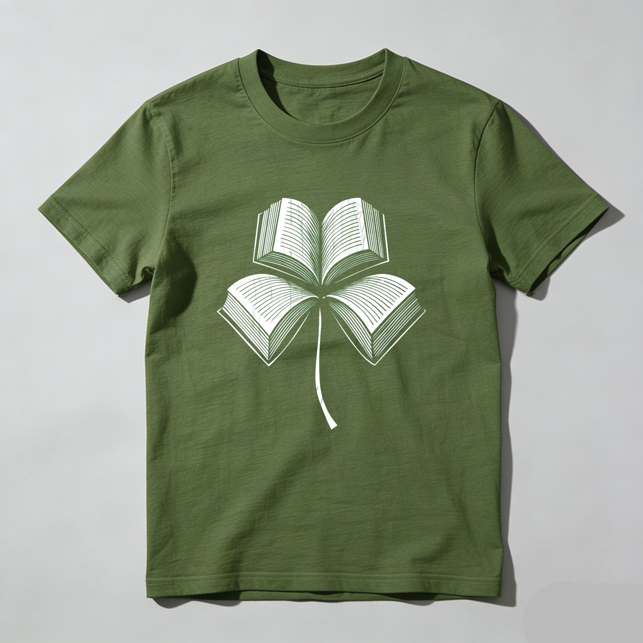 Wardrobecart Book Pages Form Clover Shape tshirt