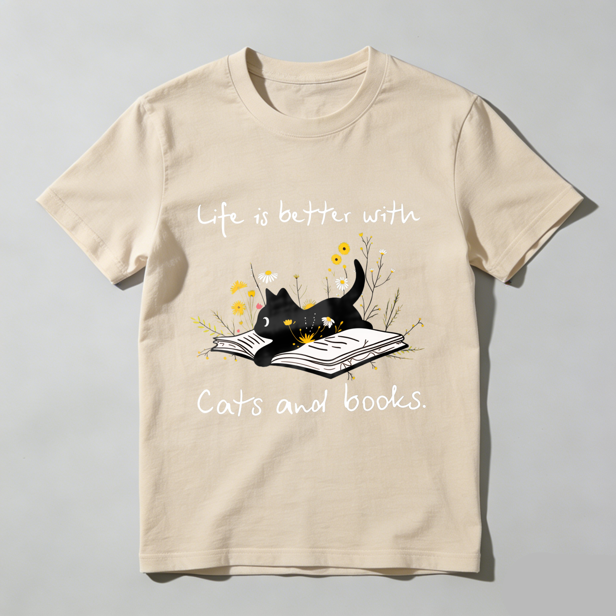 Wardrobecart Life Is Better With Cats And Books Tshirt