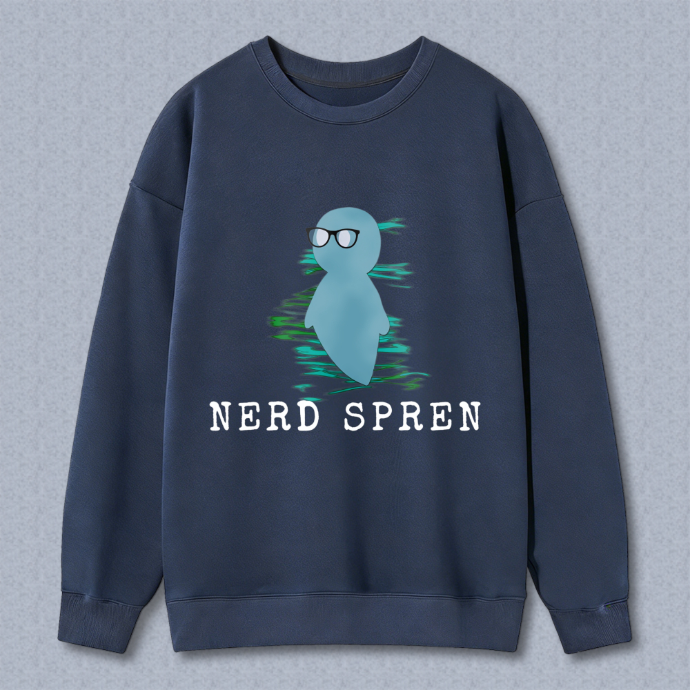Wardrobecart Nerd Duck With Glasses And Water Ripple Pattern Unisex Classic Sweatshirt