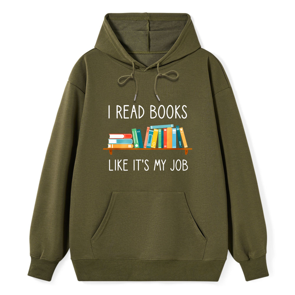 Wardrobecart I Read Books Like Its My Job Bookshelf Design Unisex Classic Hoodie