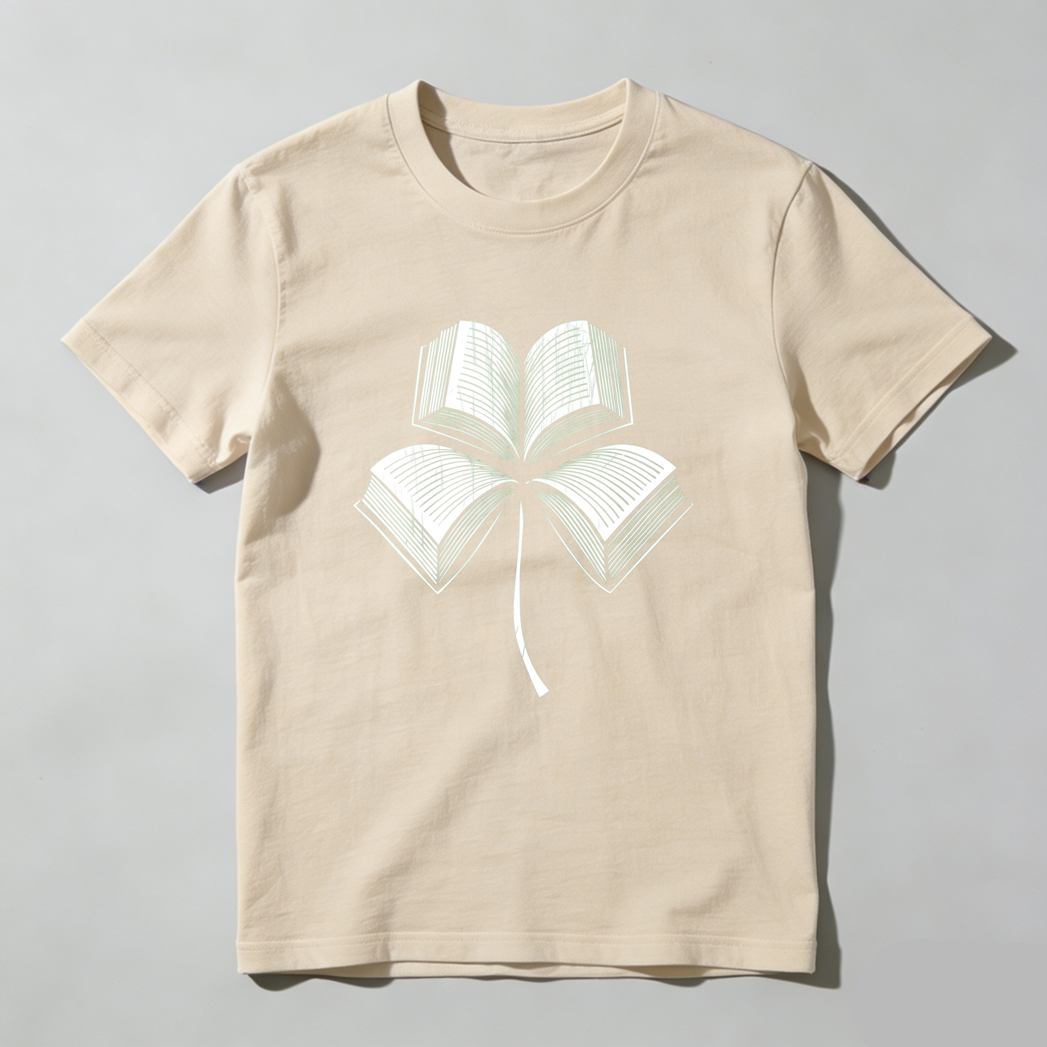 Wardrobecart Book Pages Form Clover Shape tshirt