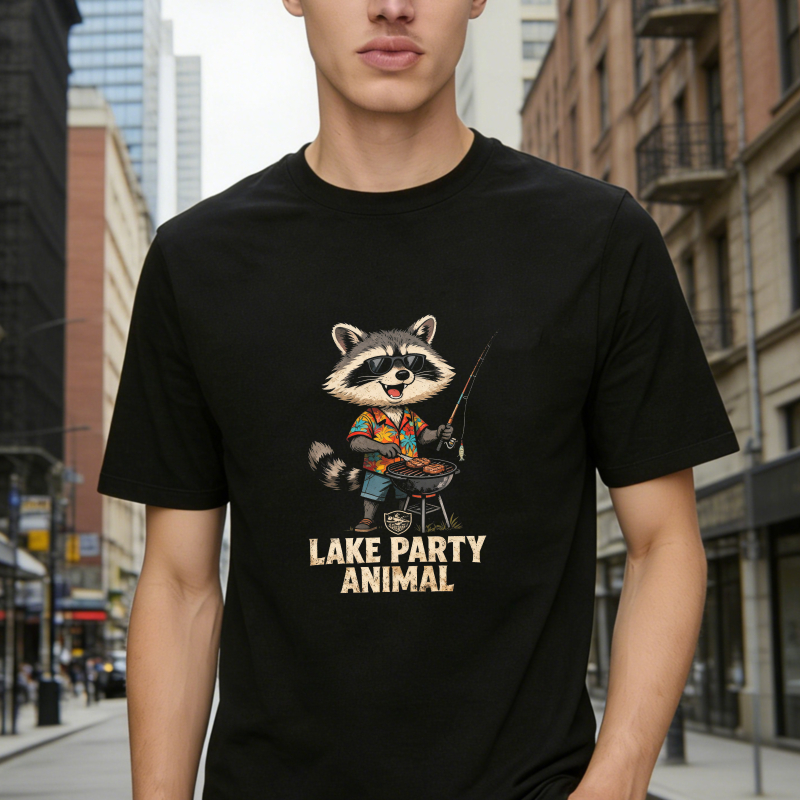 Raccoon Grilling Lake Party Animal Unisex Classic T-shirt