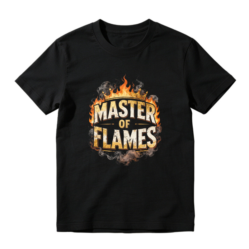Master Of Flames Fire Text Graphic Unisex Classic T-shirt