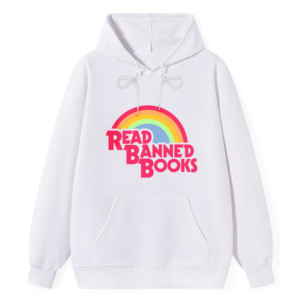 Wardrobecart Read Banned Books Rainbow Design Unisex Classic Hoodie
