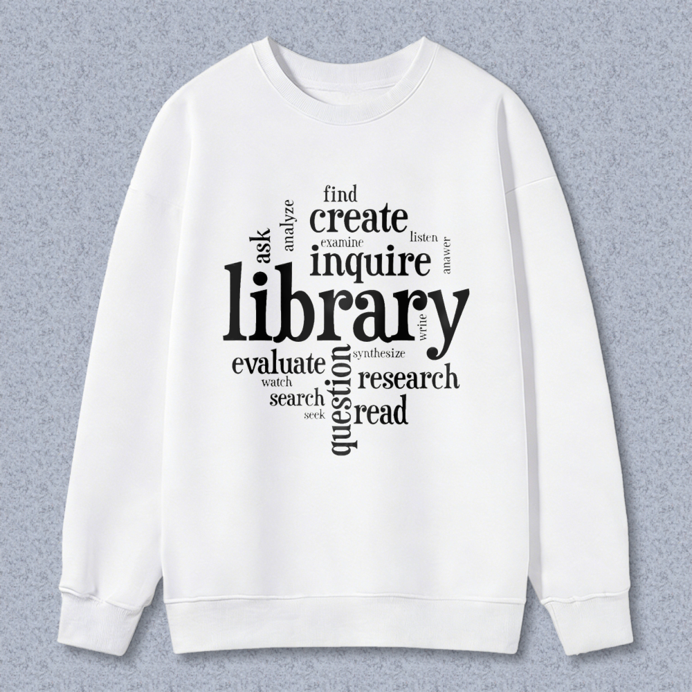 Wardrobecart Library Word Art Design Unisex Classic Sweatshirt