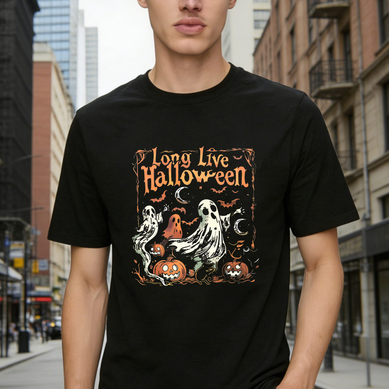 Long Live Halloween Ghosts Pumpkins Bats Moon Unisex Classic T-shirt