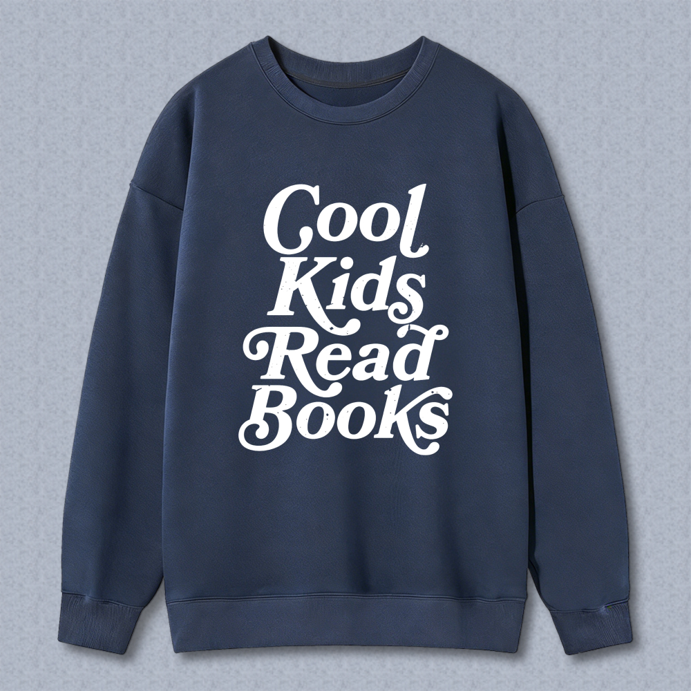 Wardrobecart Cool Kids Read Books Unisex Classic Sweatshirt