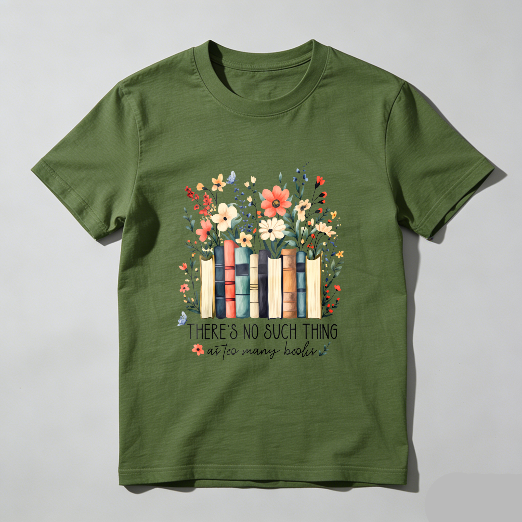 Wardrobecart Books Flowers And Butterflies Pattern Tshirt