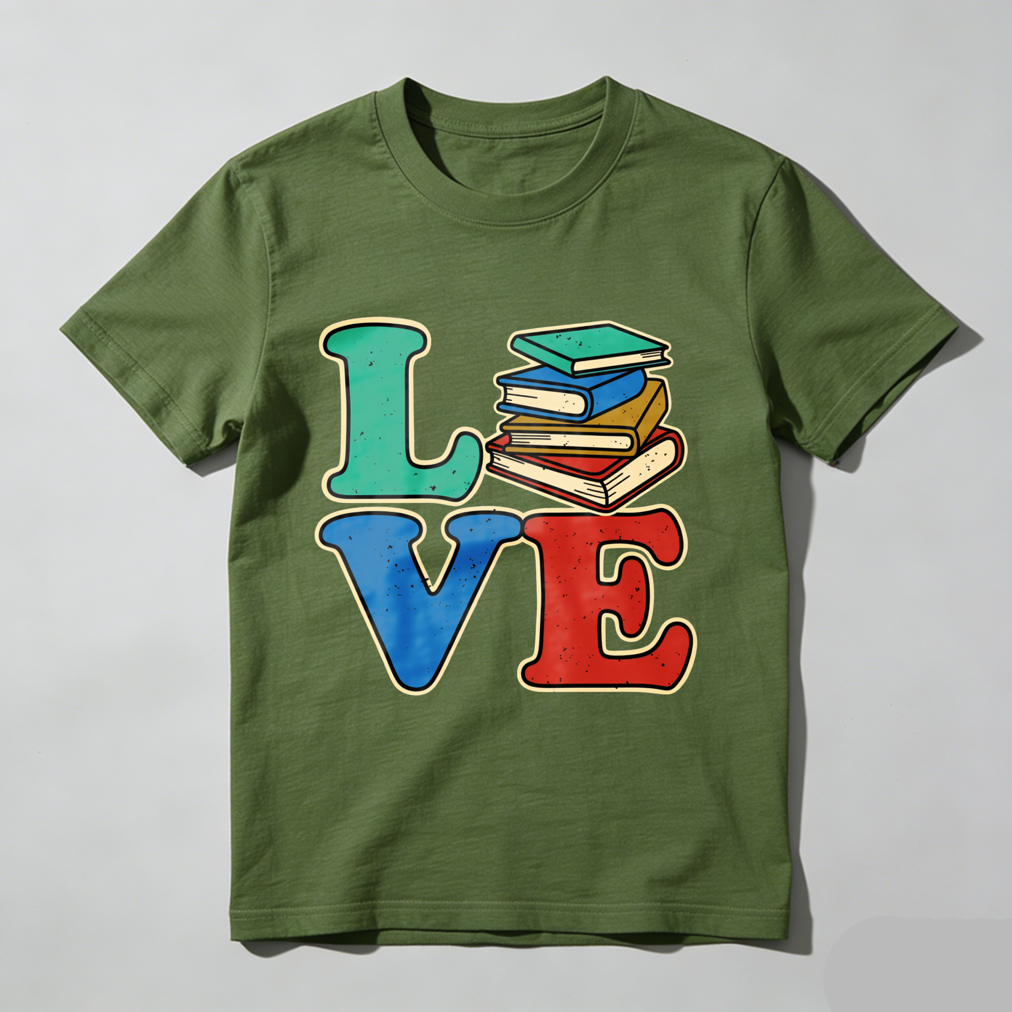 Wardrobecart Love Books Stack Design Print Tshirt