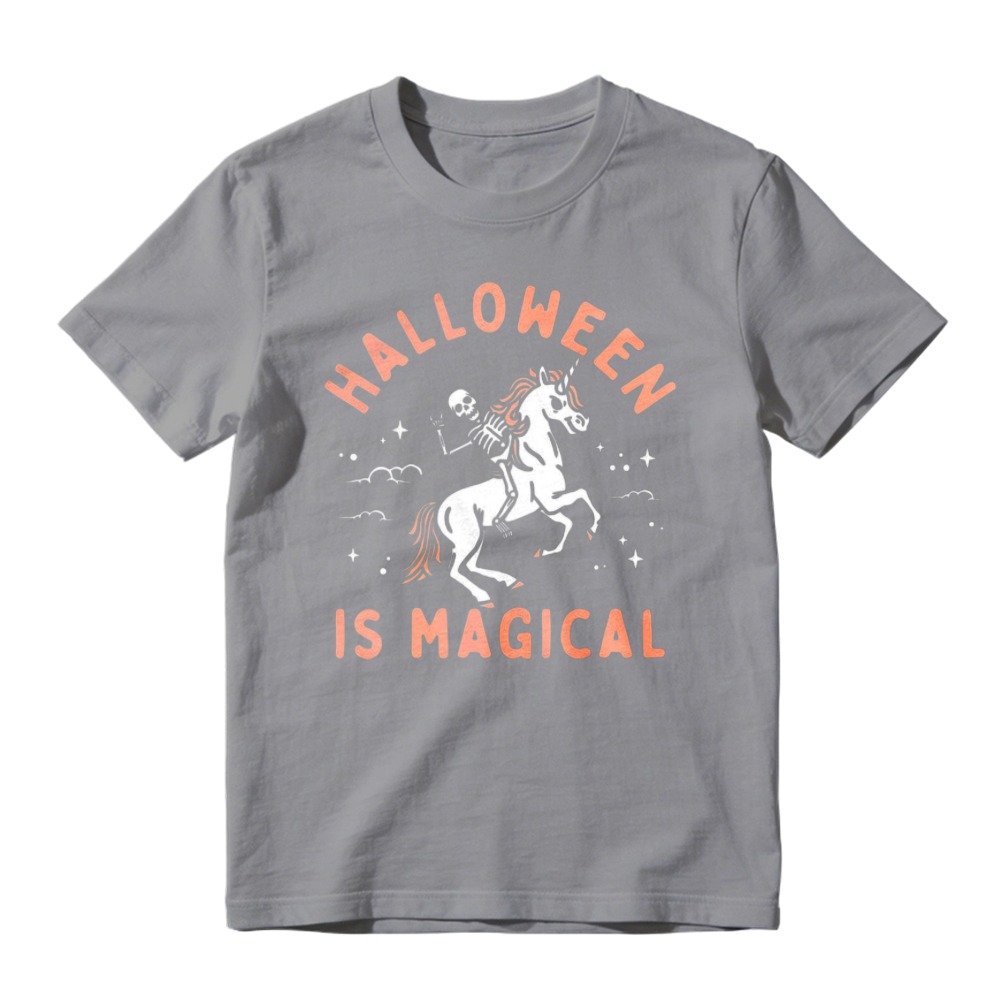 Halloween Is Magical Skeleton Riding Unicorn Graphic T-shirt