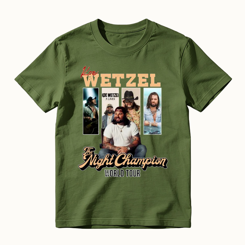The Night Champion WORLD TOUR Vintage Country Rock Music T-shirt