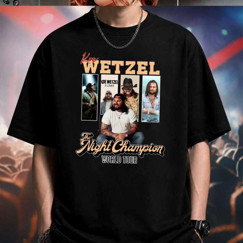 The Night Champion WORLD TOUR Vintage Country Rock Music T-shirt