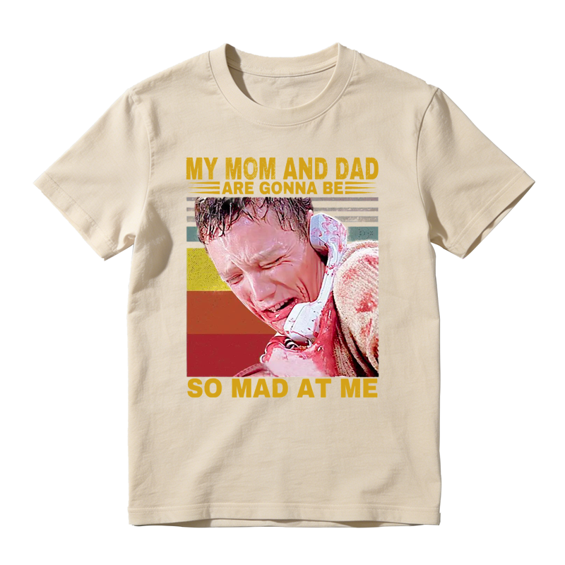 My Mom And Dad Are Gonna Be So Mad At Me Funny Retro Sunset Movie Quote T-shirt
