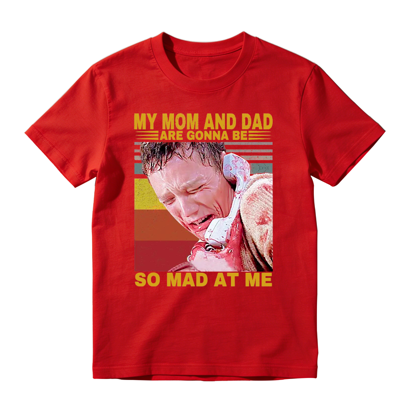 My Mom And Dad Are Gonna Be So Mad At Me Funny Retro Sunset Movie Quote T-shirt