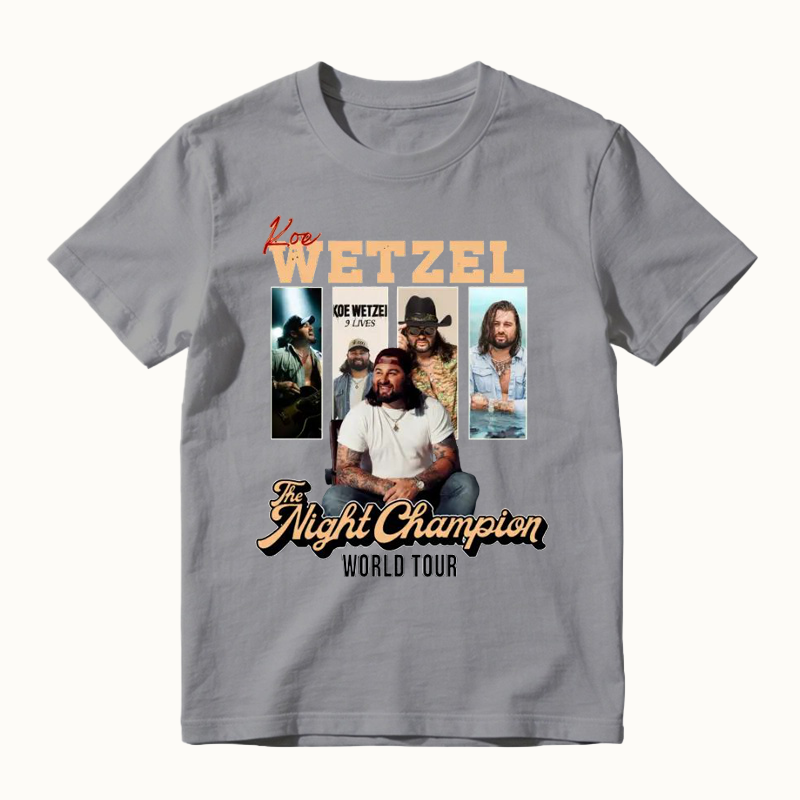 The Night Champion WORLD TOUR Vintage Country Rock Music T-shirt
