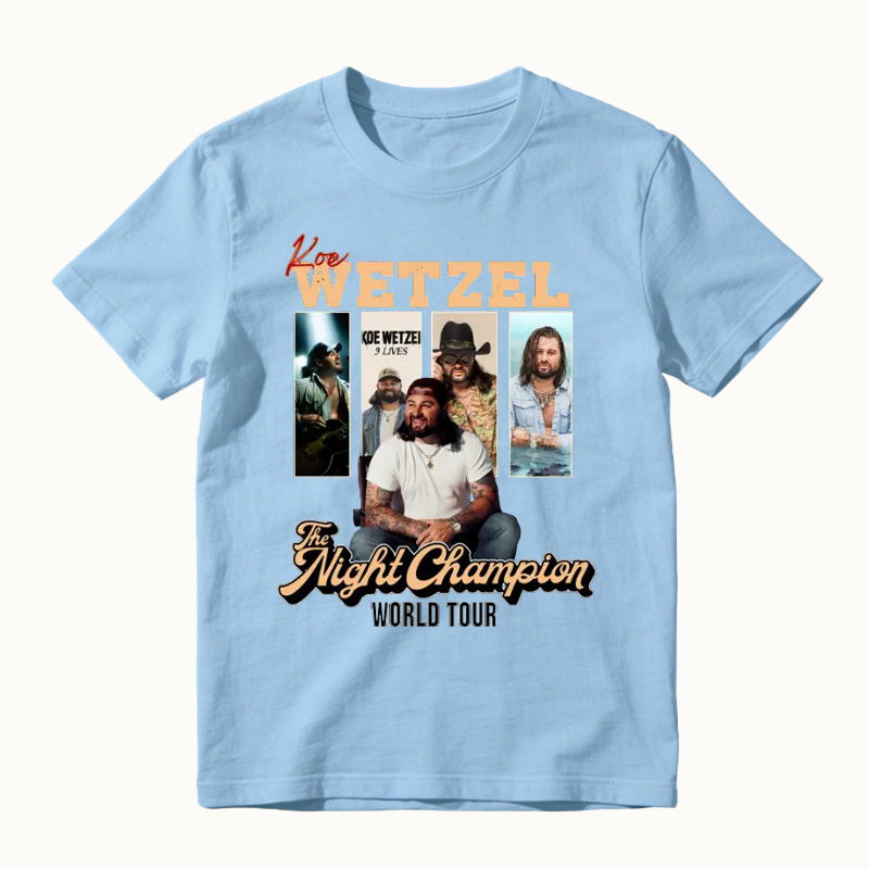 The Night Champion WORLD TOUR Vintage Country Rock Music T-shirt