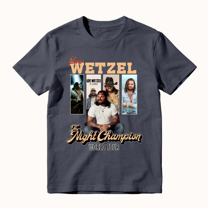 The Night Champion WORLD TOUR Vintage Country Rock Music T-shirt