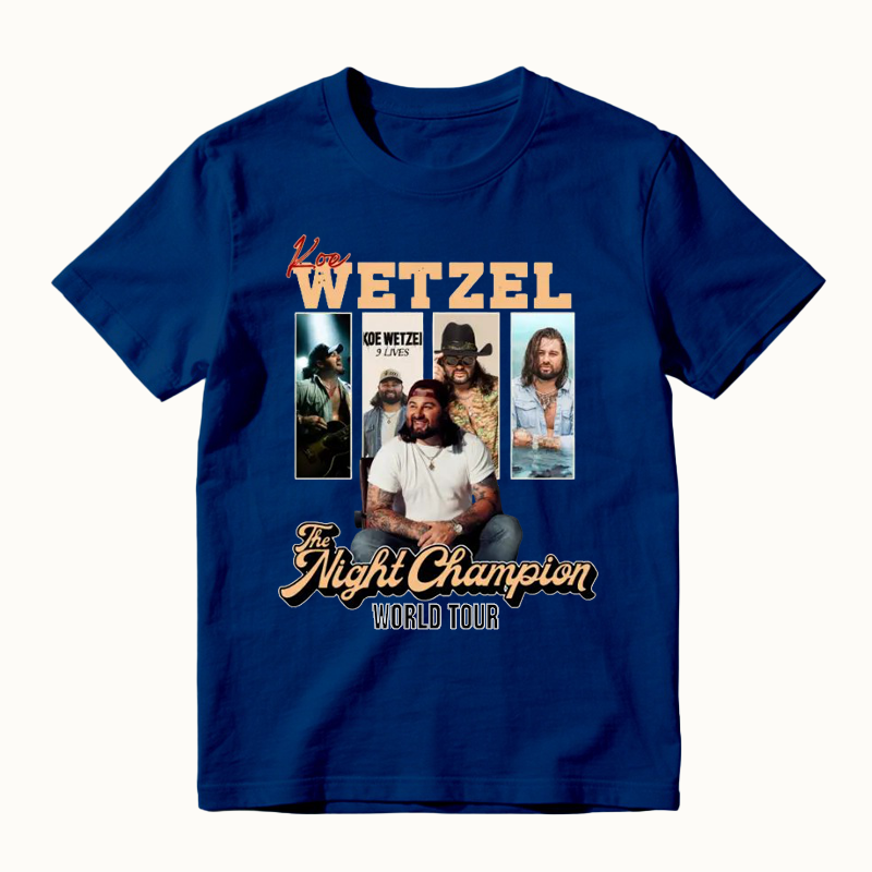 The Night Champion WORLD TOUR Vintage Country Rock Music T-shirt