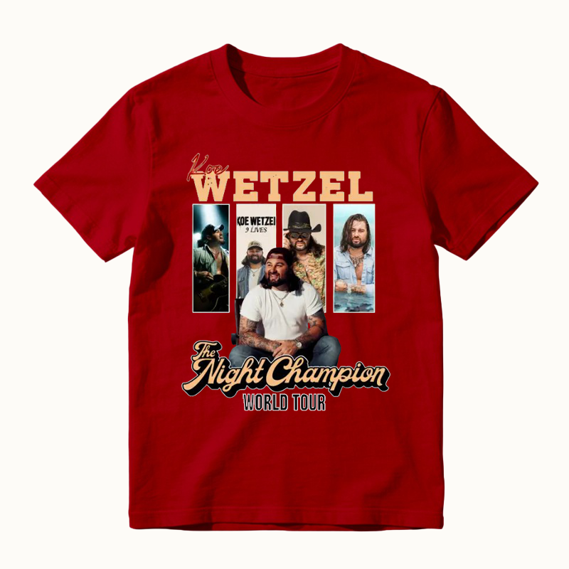 The Night Champion WORLD TOUR Vintage Country Rock Music T-shirt