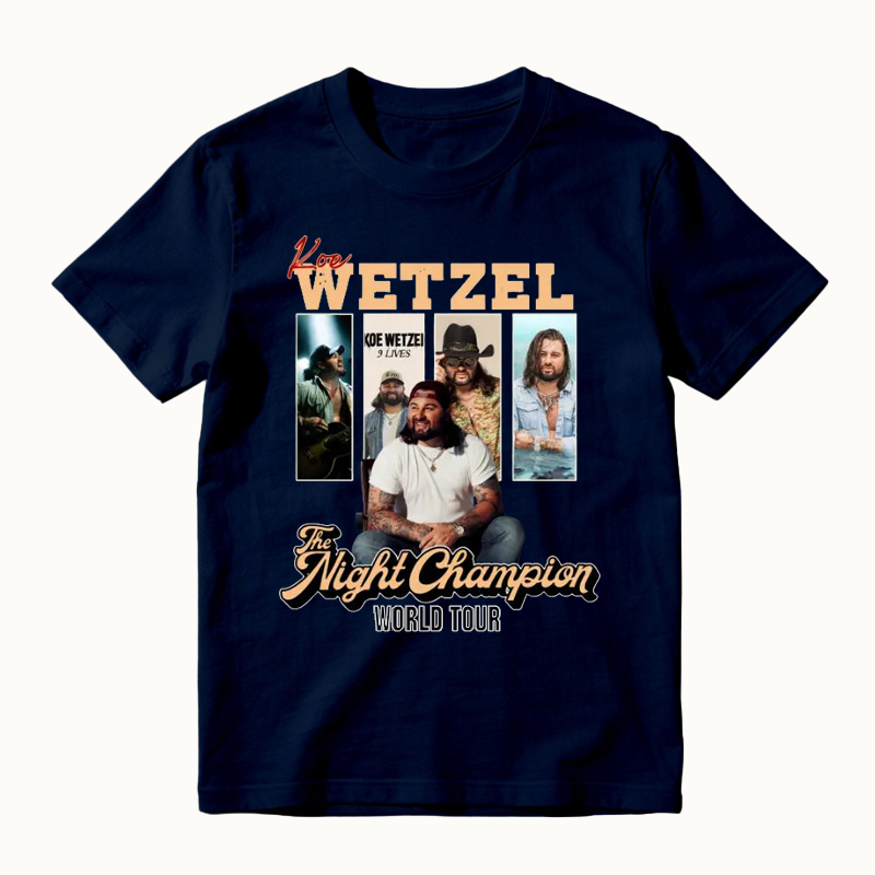 The Night Champion WORLD TOUR Vintage Country Rock Music T-shirt