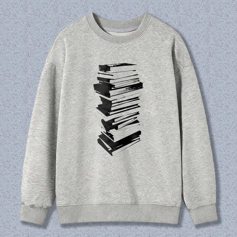 Wardrobecart Stack Of Books Pattern Unisex Classic Sweatshirt