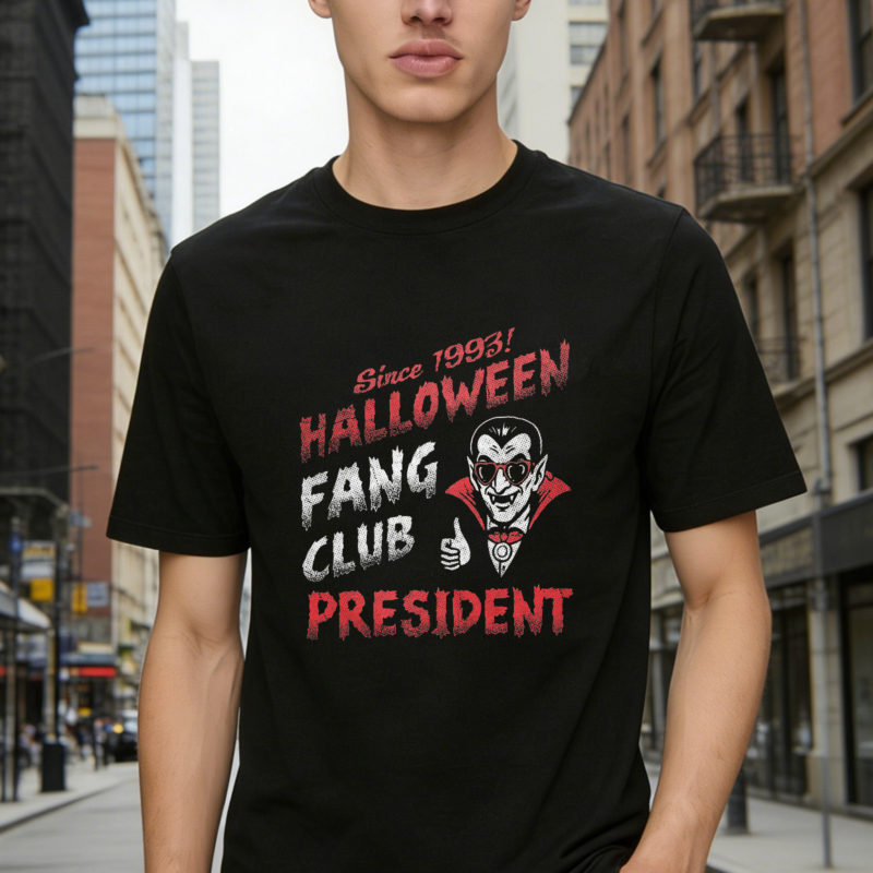 Since 1993 Halloween Fang Club President Vampire Graphic T-shirt