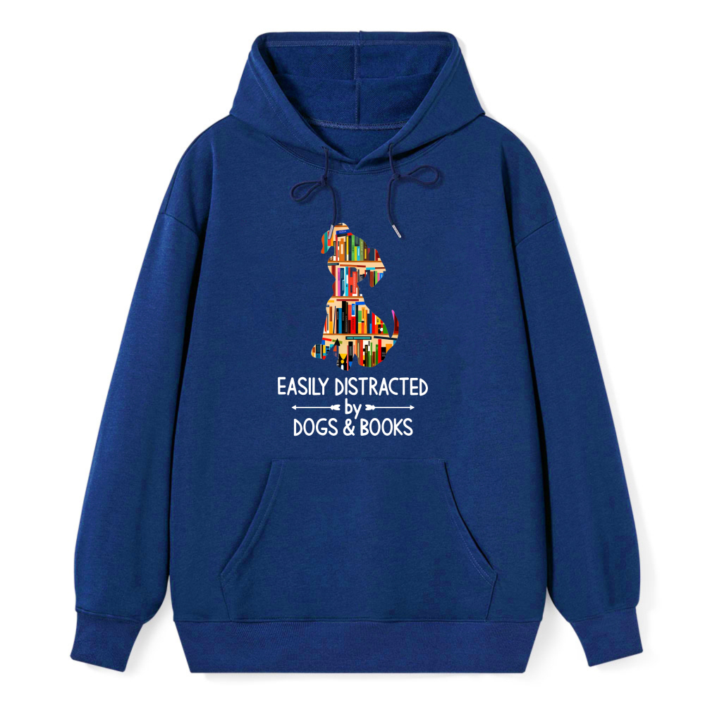 Wardrobecart Dog Made Of Books Easily Distracted By Dogs And Books Unisex Classic Hoodie